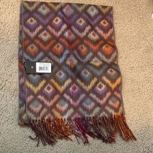 Fraas Chocolate Peacock Scarf - Brown, Orange, Purple, Blue